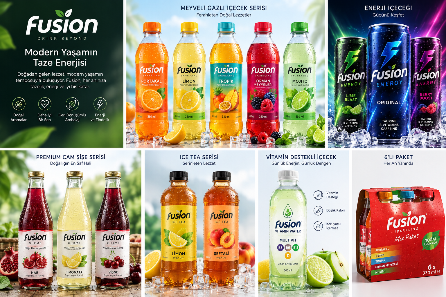 Fusion ürün serileri ve ambalaj tasarımları