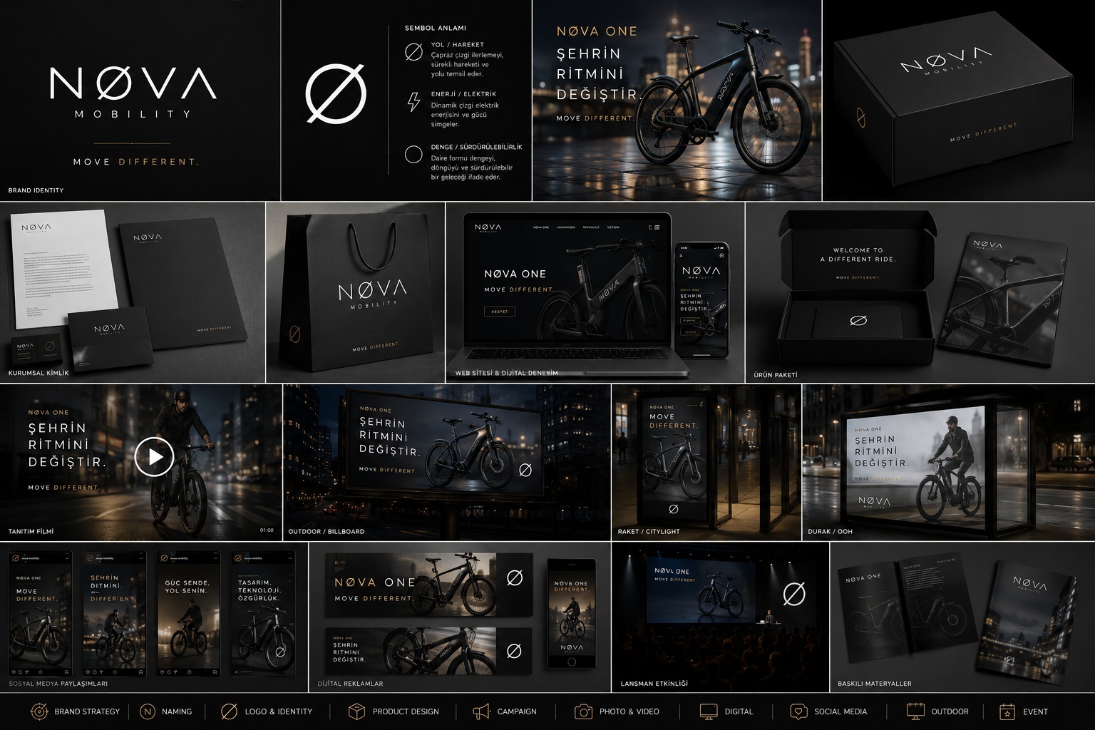 NØVA Mobility 360 derece marka ve reklam kampanyası uygulamaları
